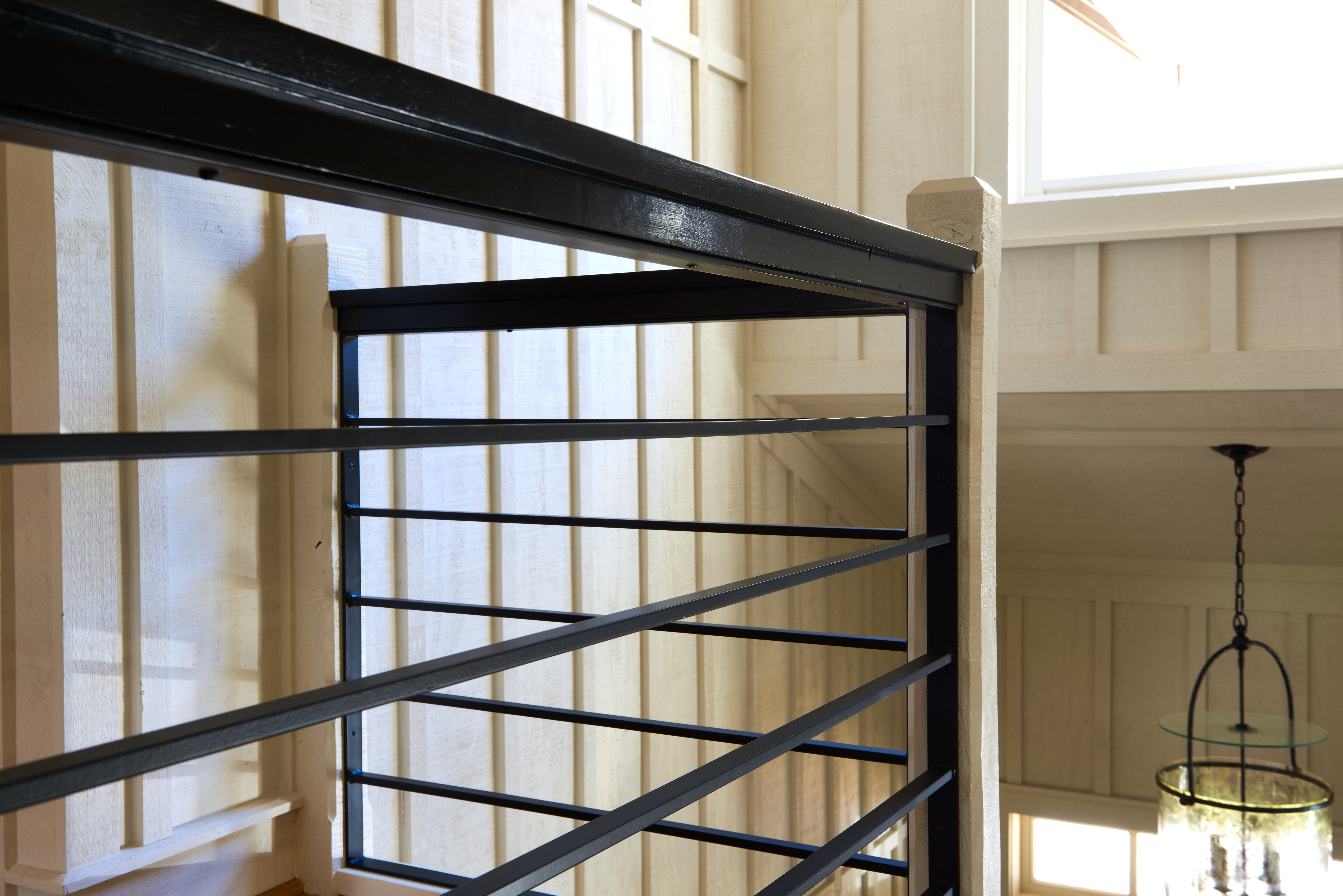 black metal railing staircase design