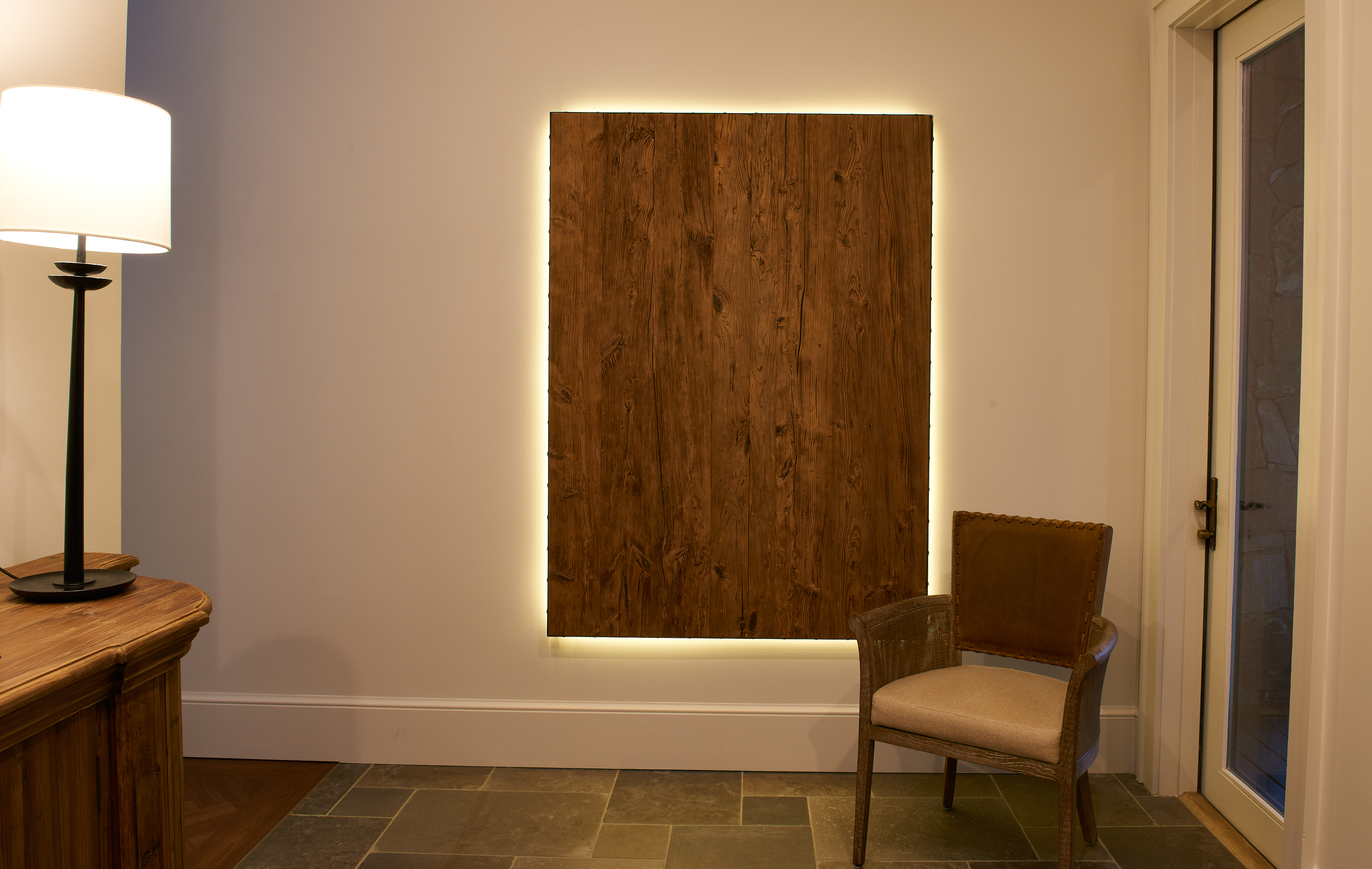 modern wood panel wall art interior